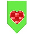 Unconditional Love Red Swiss Dot Heart Screen Print Bandana Lime Green Large UN812519